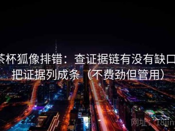 茶杯狐像排错：查证据链有没有缺口，把证据列成条（不费劲但管用）