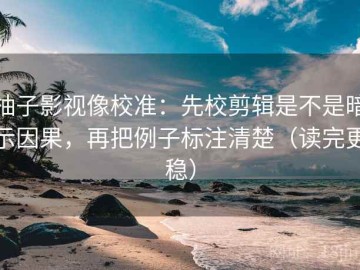 柚子影视像校准：先校剪辑是不是暗示因果，再把例子标注清楚（读完更稳）