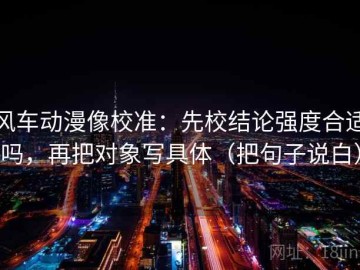 风车动漫像校准：先校结论强度合适吗，再把对象写具体（把句子说白）