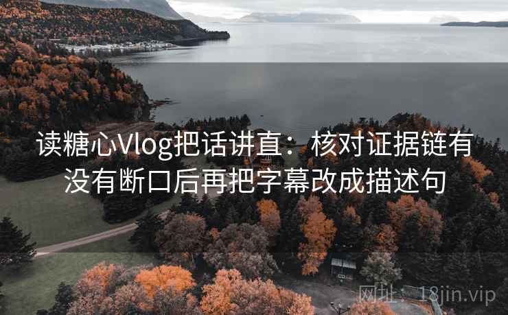 读糖心Vlog把话讲直：核对证据链有没有断口后再把字幕改成描述句
