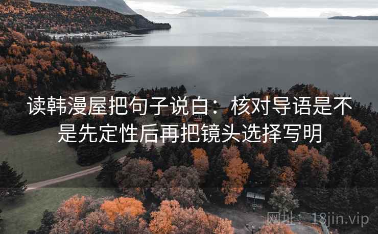 读韩漫屋把句子说白：核对导语是不是先定性后再把镜头选择写明