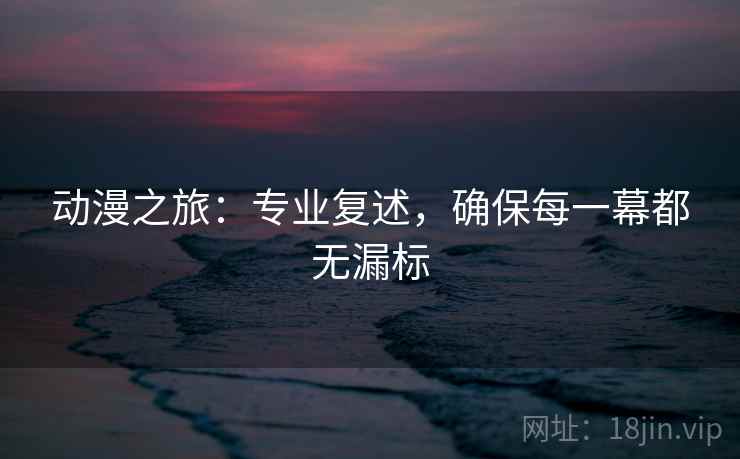 动漫之旅：专业复述，确保每一幕都无漏标